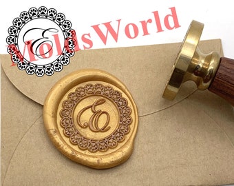 Dog Paw Initials Wax Seal Stamp Personalized Wedding Party Invitation Seal Wax Stamp