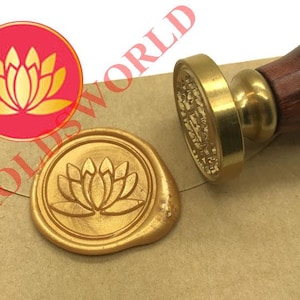 Guarnizione della cera del fiore di loto matrimonio invito ceralacca Stamp Kit personalizzato cera guarnizione carta regalo in legno scatola pacchetto S1844 di francobolli