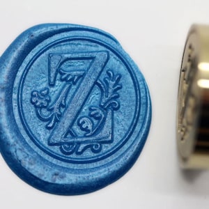 S1168 Alphabet Letter " Z " Wax Seal Stamp , Sello de cera de sellado, sello de cera, sello de sellado Flor Sytle