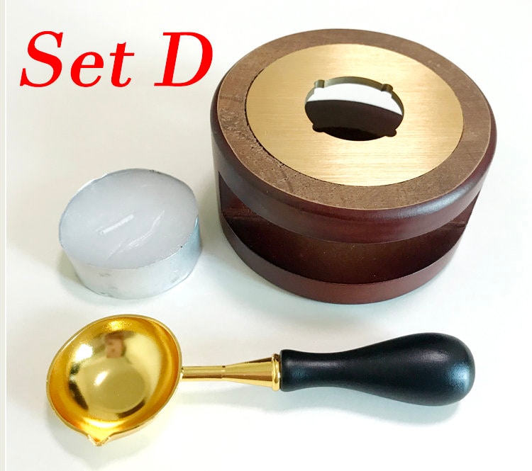 OwnMy Wax Seal Kit, Wood Wax Seal Warmer, Wax Seal Melting Furnace Tool  with Melting Spoon for Wax Sealing Stamp Wax Seal