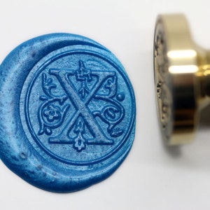 S1166 Alphabet Letter &quot; X &quot; Wax Seal Stamp , Sealing wax stamp, wax stamp, sealing stamp Flower Sytle