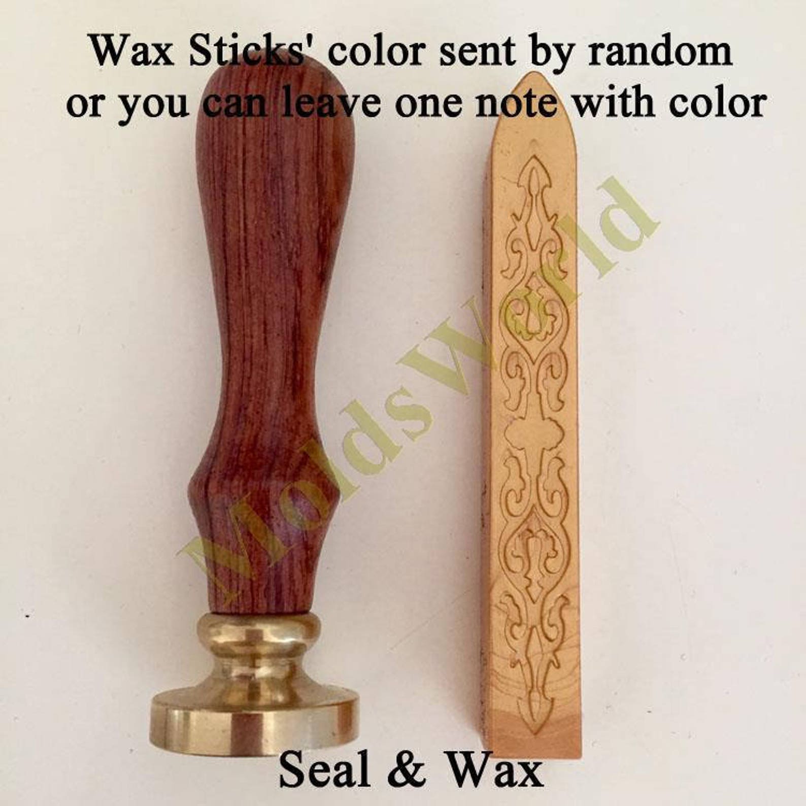 Peter Pauper Press Sealing Wax Stamp Kit (included 4 Seals, Wood Handle