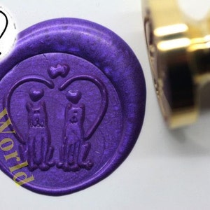 S1048 Two Love Dogs Wax Seal Stamp Wedding Invitation Stamp Sealing wax stamp, wax stamp, sealing stamp