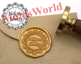 Lace Initials Wax Seal Stamp Personalized Wedding Invitation Seal Wax Stamp