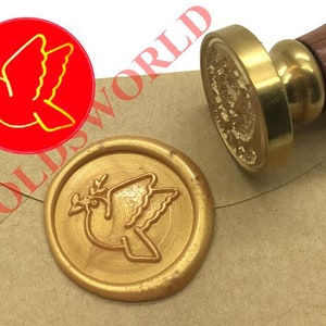 Peace Pigeon Wax Seal Stamp Wedding Invitation Sealing Wax Stamp Custom Wax Seal Paper Wooden Gift Box Package S1915
