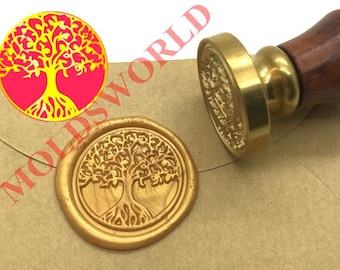 Tree Wax Seal Stamp Kit Wedding Invitation Sealing Wax Stamp Kits Custom Wax Seal Paper Wooden Gift Box Package S1880