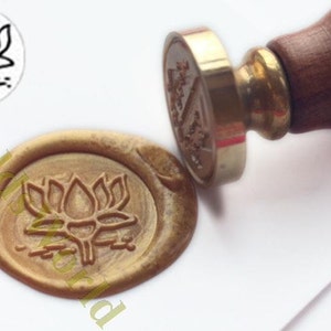 S1207 Lotus bloem Wax zegel stempel, zegellak stempel, wax stempel, afdichten stempel