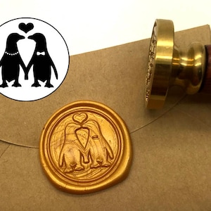 Pinguin Siegel Set Hochzeit Einladung Siegelstempel Set Geschenkbox S1530