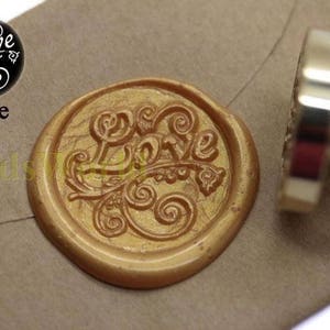 Wax Seal Stamp Kit  ” Love “ Sealing Wax Stamp Kits Wedding Blessing Invitation Stamp Flower Wax Seal Gift Box Package F2009