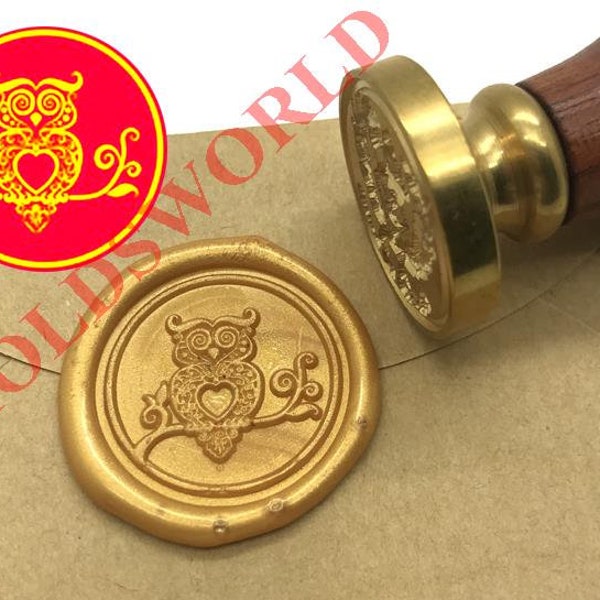 Owl Wax Seal Stamp Kit Night Owl Sealing Wax Stamp Kits Custom Wax Seal Paper Wooden Gift Box Package S1901
