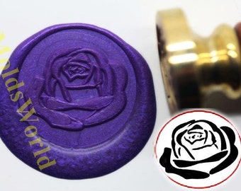 Wax Seal Bouquet Flower Sealing Wax Stamp Rectangle Brass Seal Head With Wooden Handle Retro Removable Wedding Invitation Halloween Christmas Xmas Party