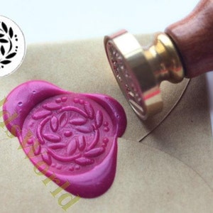 S1343 bloem Wax zegel stempel, zegellak stempel, wax stempel, afdichten stempel