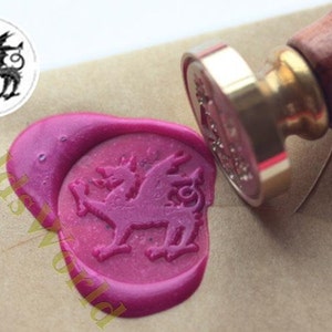 S1290 Welsh Dragon Wax Seal Stamp, carimbo de cera de vedação, carimbo de cera, carimbo de vedação