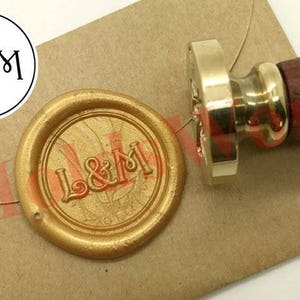 Double Initials Wax Seal Stamp - Custom Sealing Wax Stamp Kit - Personalized Wax Seal Stamp - Wedding Wax Seals Stamp - Custom Stamp C004