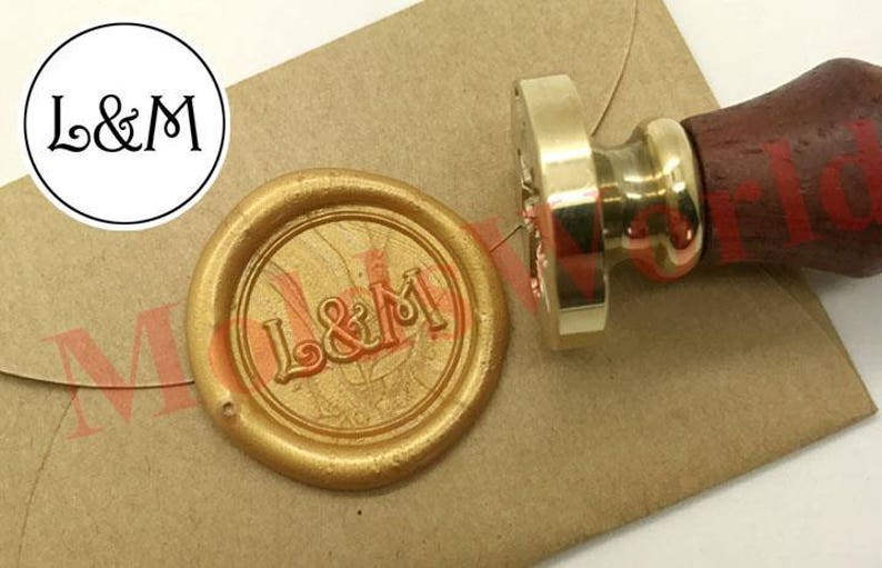 Double Initials Wax Seal Stamp Custom Sealing Wax Stamp Kit Personalized Wax Seal Stamp Wedding Wax Seals Stamp Custom Stamp C004 image 1