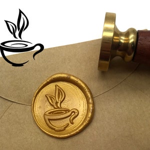 Tasse à café cire sceau cachet Kit mariage Invitation cire à cacheter tampon Kits cire spéciale joint papier cadeau en bois boîte paquet S1596