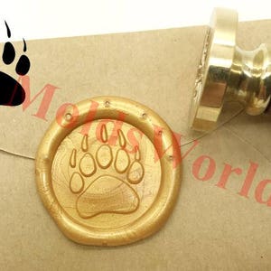 Orso artiglio cera sigillo timbro kit matrimonio invito sigillatura cera timbro kit personalizzato cera sigillo carta in legno regalo scatola S1391