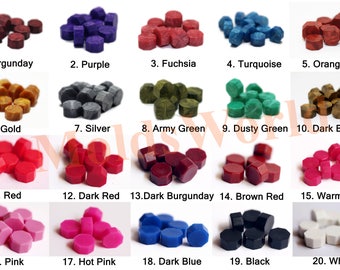 100Pcs Sealing Wax Beads 20 Colors for Wax Seal Stamp Burgunday Gold Red Blue Silver Wax