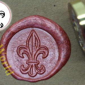 Selo de cera flor de lis francesa, selo de cera Lily Saint, selo de cera, selo de vedação S1003