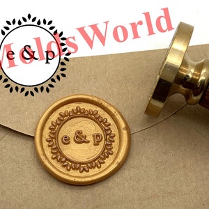Leaves Initials Wax Seal Stamp Personalized Wedding Invitation Seal Wax Stamp