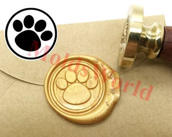 Dog Paw Wax Seal Stamp Kit  Wedding Invitation Sealing Wax Stamp Kits Custom Wax Seal Paper Wooden Gift Box S1389