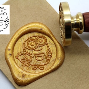 Cartoon Wax zegel stempel bruiloft uitnodiging zegellak stempel Kits aangepaste Wax Seal papier houten Gift Box pakket S1364