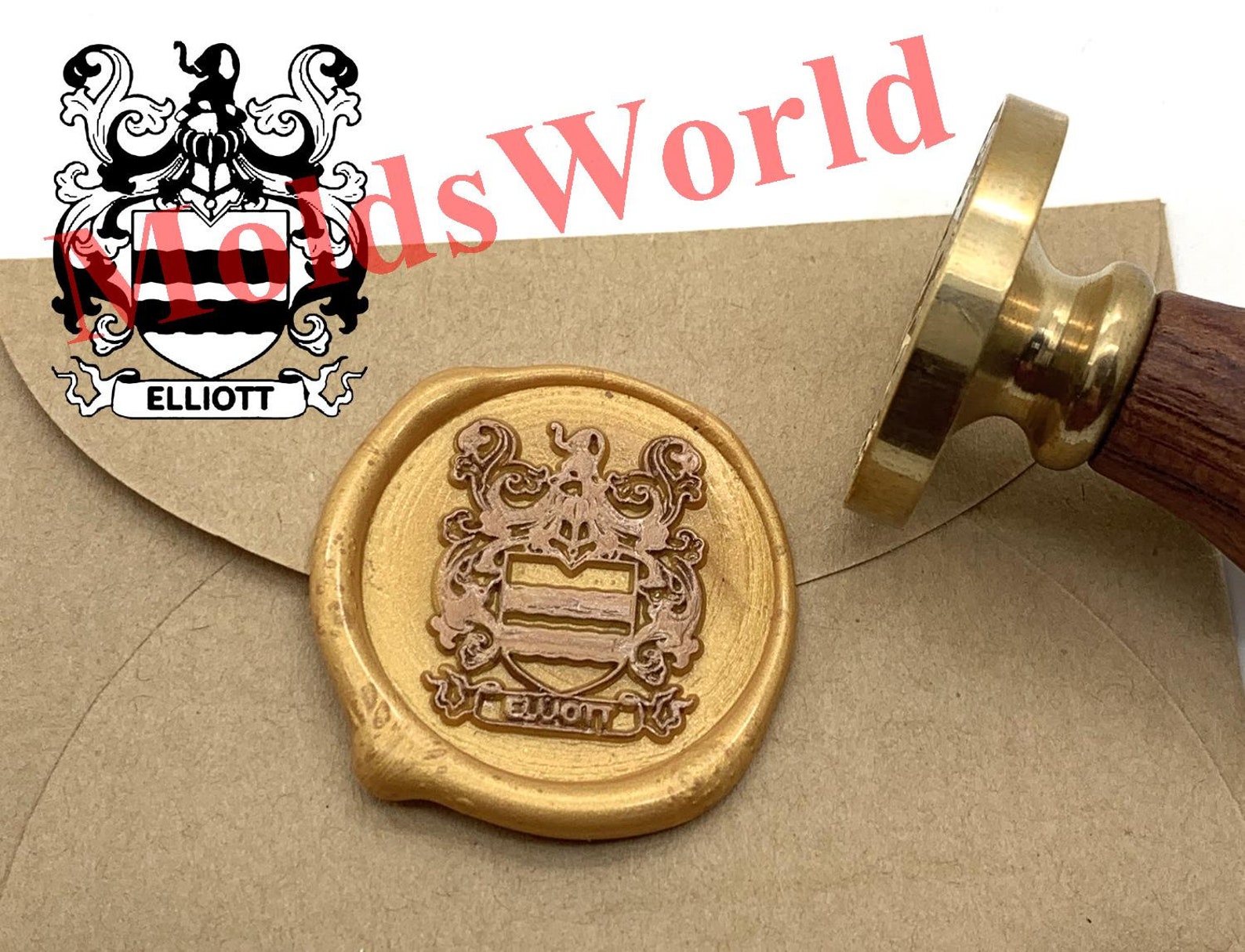 Personalized Family Crests Badge Wax Seal Stamp Kit Customize Sealing