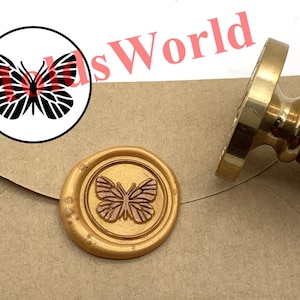 Butterfly Wax Seal Stamp Wedding Invitation Sealing Wax Stamp Kits Custom Wax Seal Paper Wooden Gift Box Package S1966