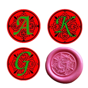 3d alfabeto A - Z lettera cera sigillo timbro struzzo iniziale fiore matrimonio invito lettera cera timbro scatola di legno carta Box Kit