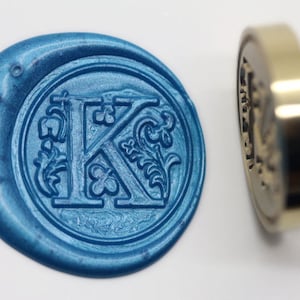 S1153 Alphabet Letter " K " Wax Seal Stamp , Timbro di cera di tenuta, timbro di cera, timbro di tenuta Flower Sytle