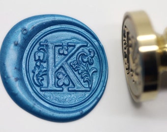 S1153 Alphabet Letter " K " Wax Seal Stamp , Sello de cera de sellado, sello de cera, sello de sellado Flor Sytle