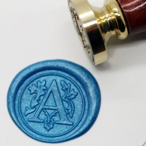 S1143 Alphabet Letter "A" Wax Seal Stamp , Sello de cera de sellado, sello de cera, sello de sellado Flor Sytle