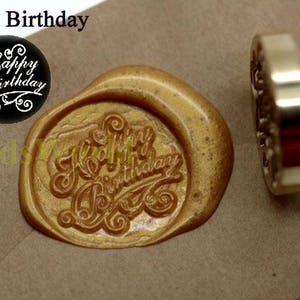 Wachs Siegel Stempel Kit "Happy Birthday" Siegellack Stempel Kits Hochzeit Segen Einladung Stempel Blume Wachs Siegel Geschenk-Box-Paket F2006