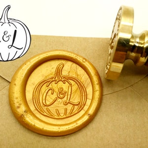 Zucca iniziali cera sigillo timbro Halloween personalizzato monogramma guarnizioni su ordinazione matrimonio invito a nozze sigillo timbro sposa su misura