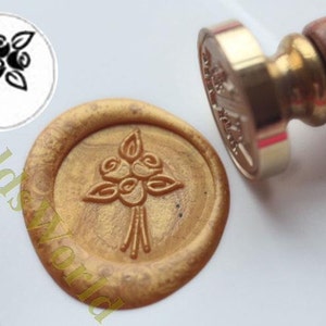 S1345 bloem bos Wax zegel stempel, zegellak stempel, wax stempel, afdichten stempel