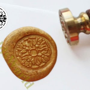 S1195 bloem Wax zegel stempel, zegellak stempel, wax stempel, afdichten stempel