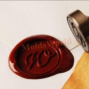 Custom Wax Seal Stamp - Custom Leafy Vine Border Single Initial Wax Seal Stamp