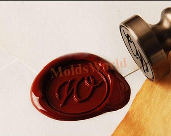 Alphabets A - Z Wax Seal Stamp Calligraphic Cursive initial Wedding Invitation Letter Wax Stamp Wooden Box Paper Box Kit