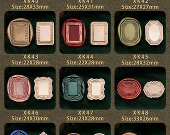 Vintage Elegant Frame Wax Seal Stamp Heads – Ornate Brass Borders for Crafts