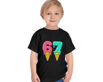 Ice Cream Number 67 Toddler Tee | Birthday Number Shirt