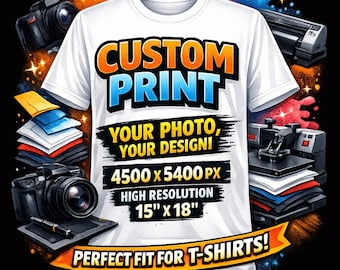 Custom Photo Print T-shirt | Personalized Design Tee, Upload Your Image