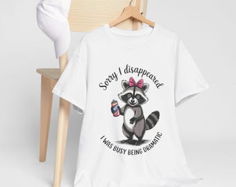 Raccoon Coffee Tee | Hand-Drawn Sassy Animal Shirt