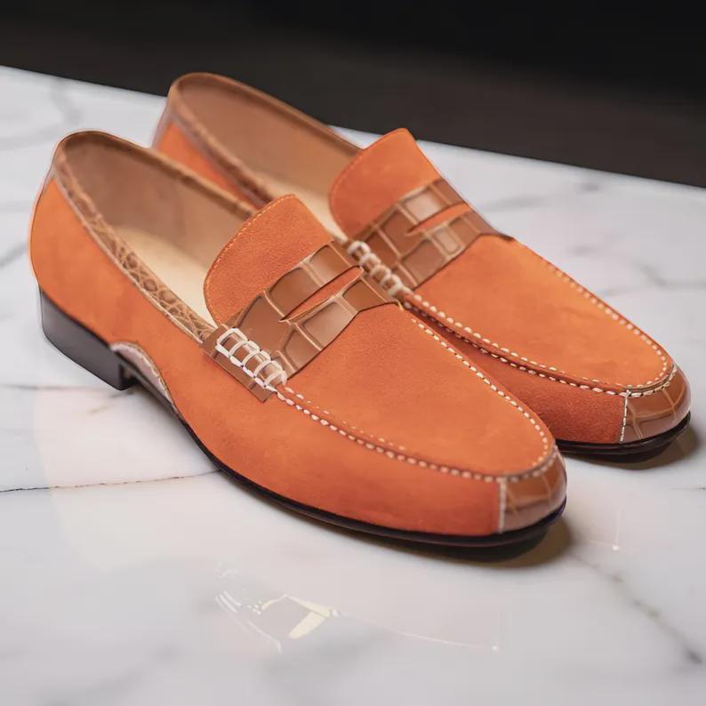 Orange Dress Shoes Men - Etsy