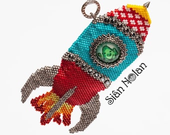 Lost in Space Tutorial PDF Space Rocket Ornament/Brooch