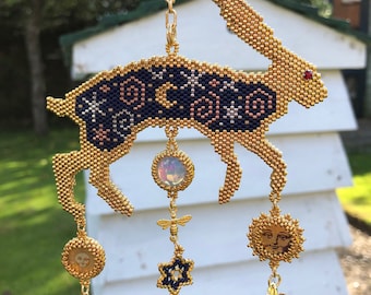 Mystic Hare Beaded Hanging Mobile Ornament Instruction Tutorial PDF