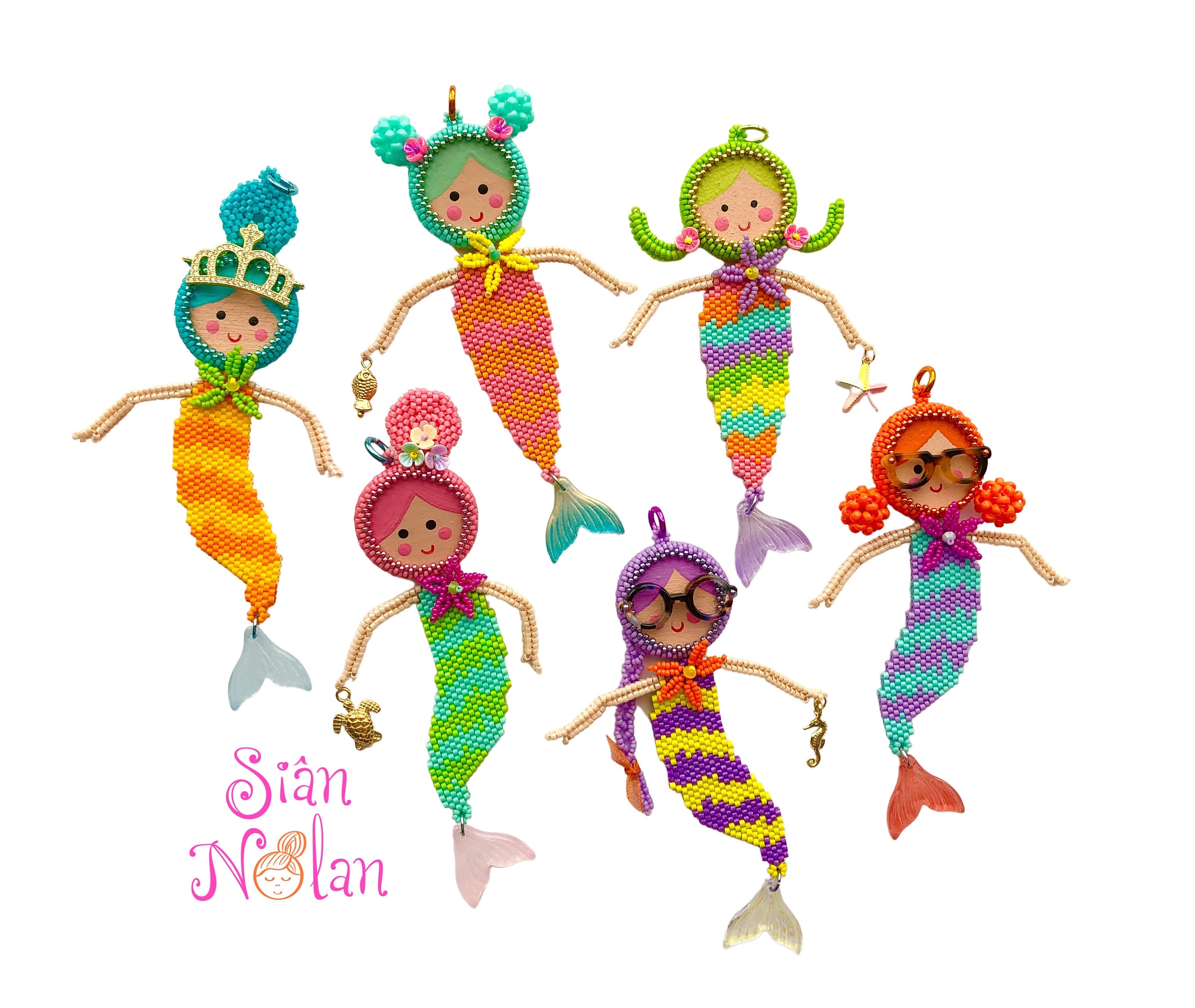 Mer Girls Mer-girls Whimsical Underwater Mermaids - Brick or Peyote Stitch PDF ...
