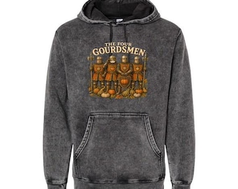 De Four Gourdsman Hoodie | Vintage Mineral Wash Herfst Sweatshirt | Pompoenhumor