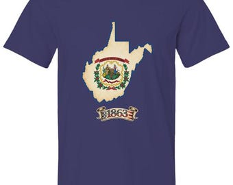 Shirt West Virginia 1863 Statehood | T-shirt Amerika 250e verjaardag | Uniseks | Vaderlandslievend cadeau