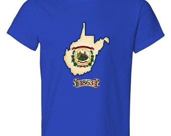 Shirt West Virginia 1863 Statehood | T-shirt Amerika 250e verjaardag | Peuter | Vaderlandslievend cadeau