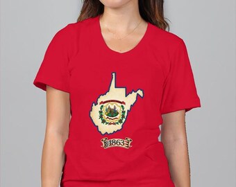 Shirt West Virginia 1863 Statehood | T-shirt Amerika 250e verjaardag | Vaderlandslievend cadeau voor dames